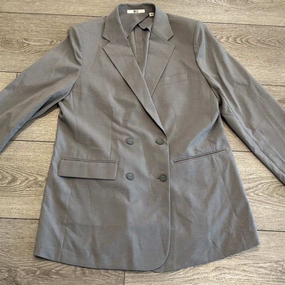 Uniqlo C Blazer Mens‎ Large Gray Double Breasted Blazer Casual Dressy